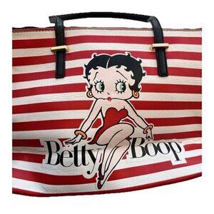 Vintage Betty Boop Women's Ladies Handbag Shoulder Bag Purse Striped Red White